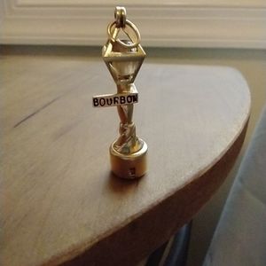 14k gold battery operated Bourbon Street Lamp Post Charm. New Orleans gift